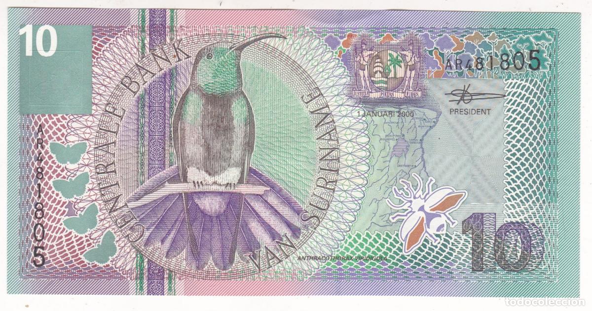 Billetes extranjeros: BS1-2-Billete 10 Gulden SURINAM . Sin Circular
