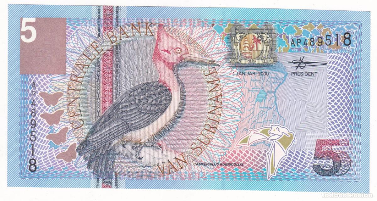 Billetes extranjeros: BS1-2-Billete 5 Gulden SURINAM . Sin Circular