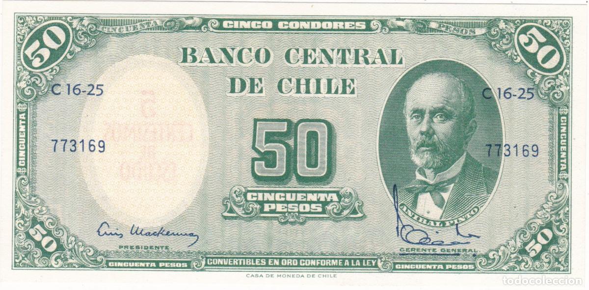 Billetes extranjeros: BS1-2-Billete 5 Centes&iacute;mos Escudo (50 Pesos) CHILE . Sin Circular