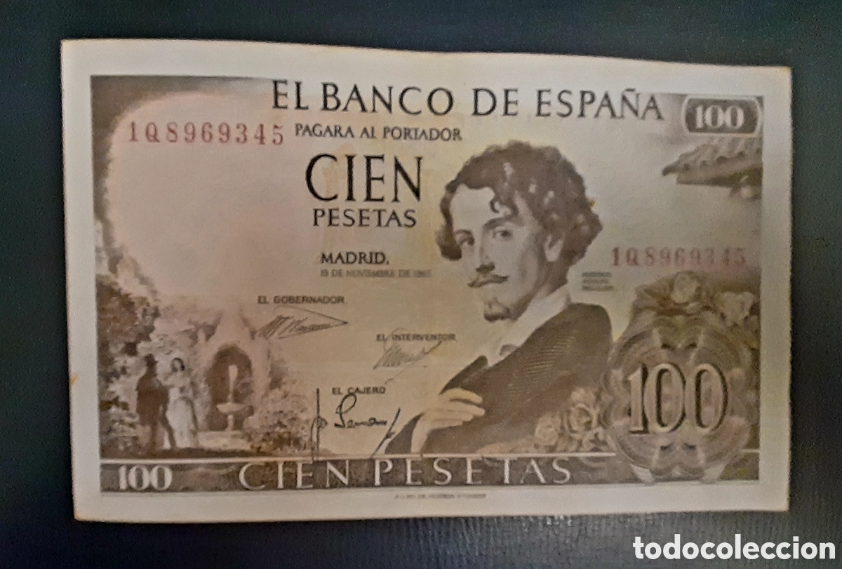 Billetes extranjeros: Billete Espa&ntilde;a 100 pesetas poco circulado