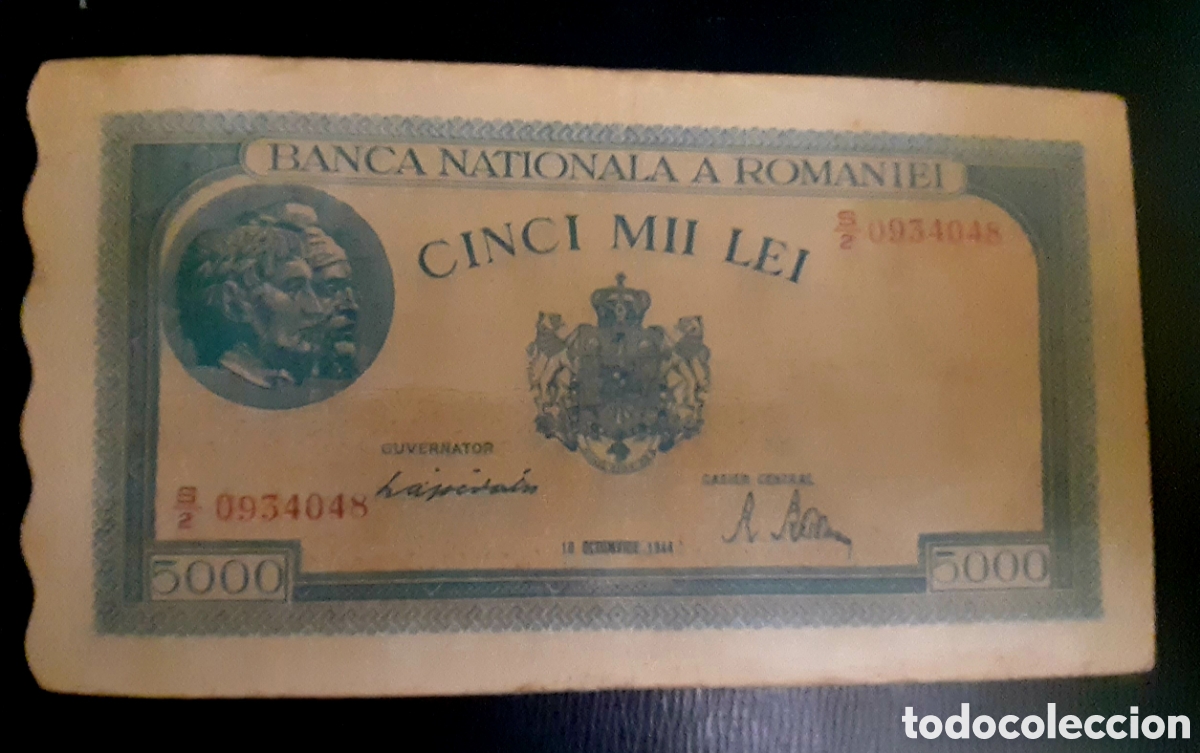 Billetes extranjeros: Billete Ruman&iacute;a 5000 le&iacute; circulado