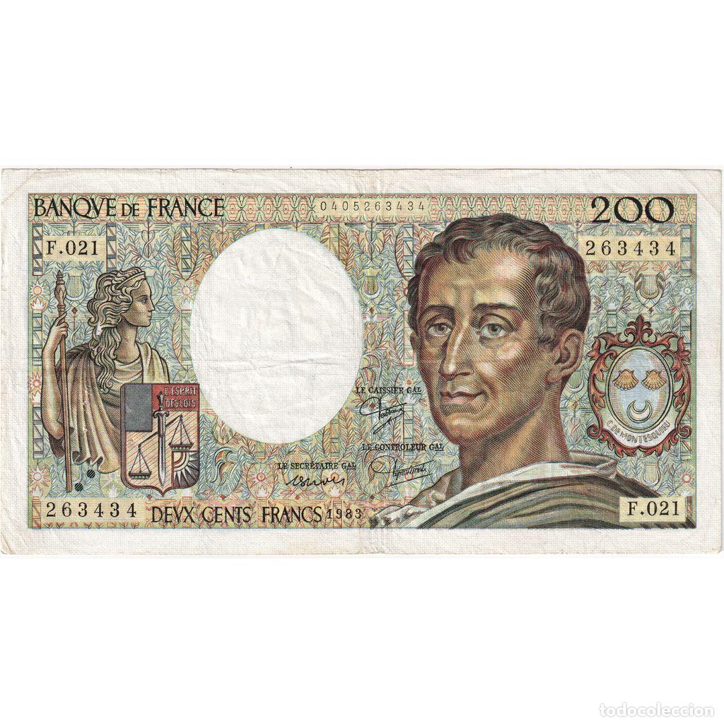 Billetes extranjeros: [#1292244] Francia, 200 Francs, Montesquieu, F.021, MBC