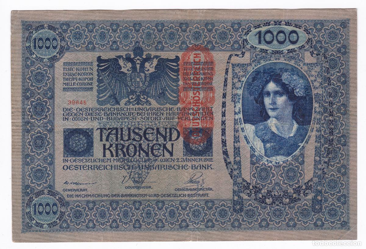 Billetes extranjeros: Austria. Billete de 1000 Kronen - Coronas. A&ntilde;o 1919. Republica Alemania-Austria. Pick 59. N#206950