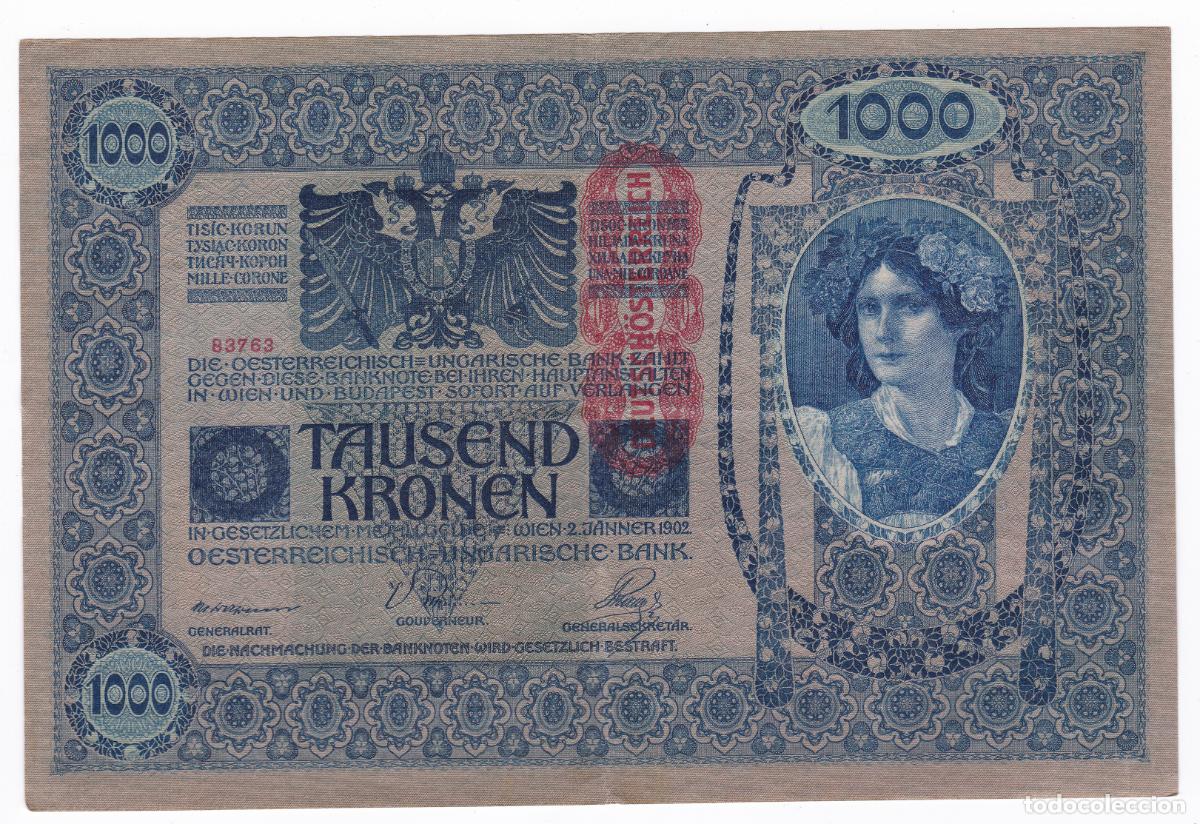 Billetes extranjeros: Austria. Billete de 1000 Kronen - Coronas. A&ntilde;o 1919. Republica Alemania-Austria. Pick 59. N#206950