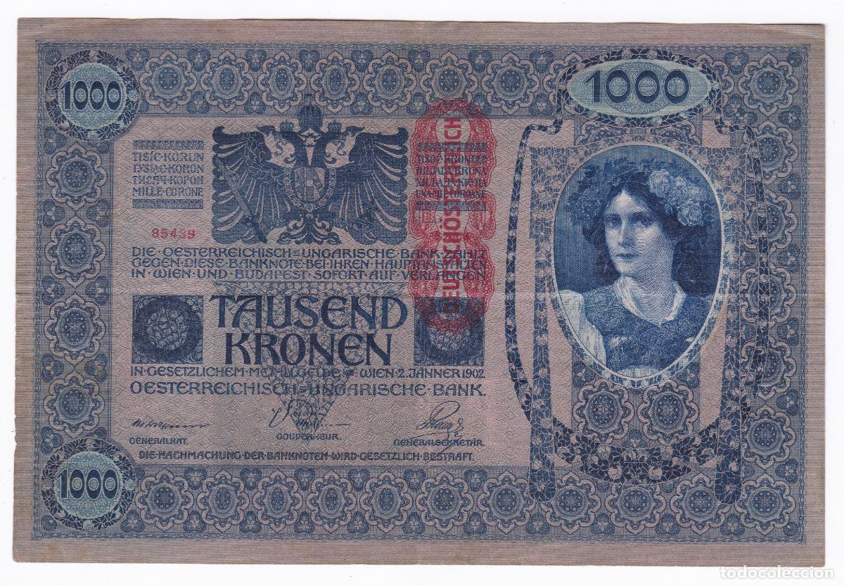 Billetes extranjeros: Austria. Billete de 1000 Kronen - Coronas. A&ntilde;o 1919. Republica Alemania-Austria. Pick 59. N#206950