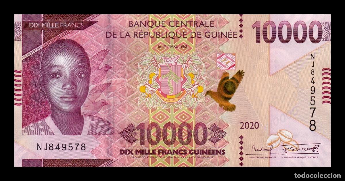 Billetes extranjeros: Guinea 10000 Francos 2020 Pick 49Ab Sc Unc