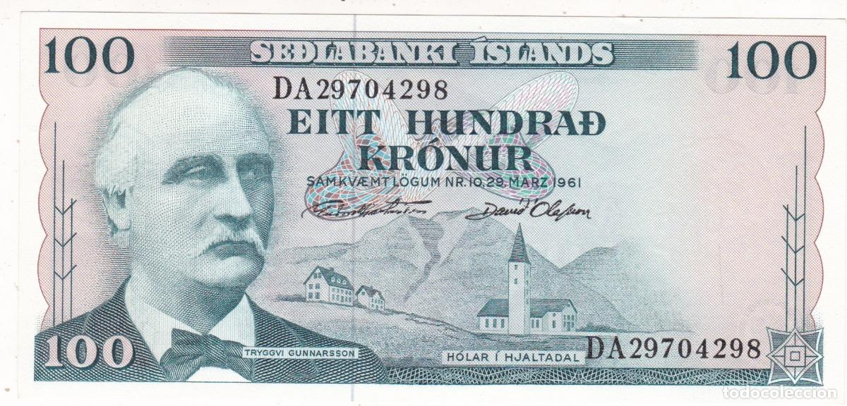 Billetes extranjeros: BS1-4-Billete 100 Coronas ISLANDIA .Sin Circular .