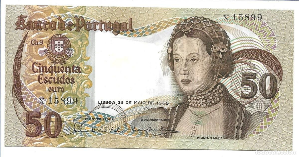 Billetes extranjeros: Espectacular Billete de 50 Escudos (1968) - Infanta D. Maria