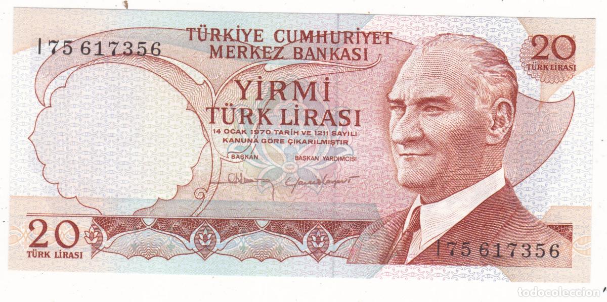 Billetes extranjeros: BS1-5-Billete 20 Liras TURQUIA .Sin Circular .