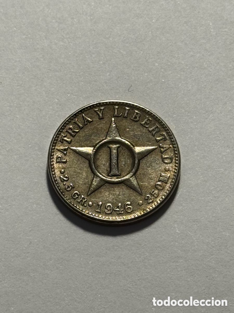 Billetes extranjeros: Moneda de 1 centavo 1946 Cuba.