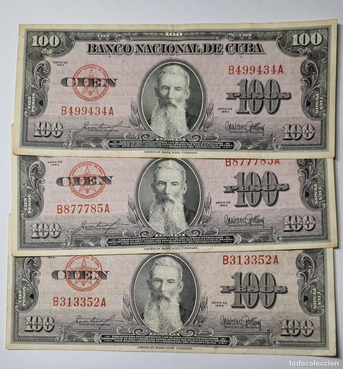 Billetes extranjeros: OFERTA LOTE 23 BILLETES BANCO NACIONAL DE CUBA 100, 50, 20 Y 10 PESOS