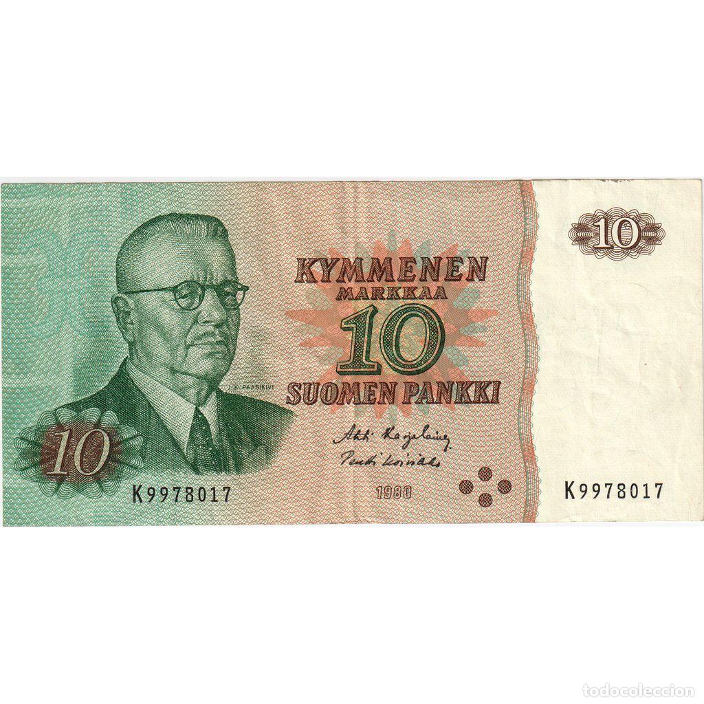 Billetes extranjeros: [#1296739] Finlandia, 10 Markkaa, 1980, KM:111a, MBC
