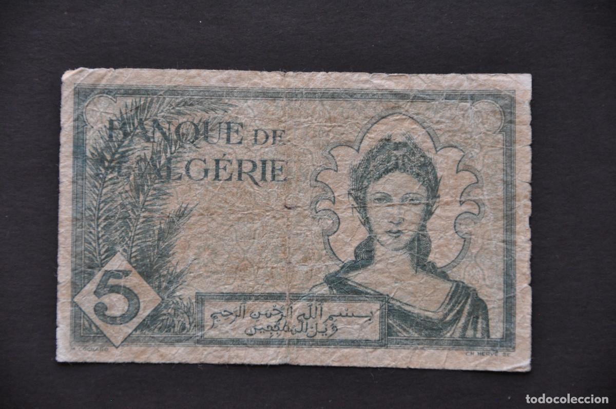 Billetes extranjeros: ARGELIA - 5 FRANCS 1941 - Foto 1