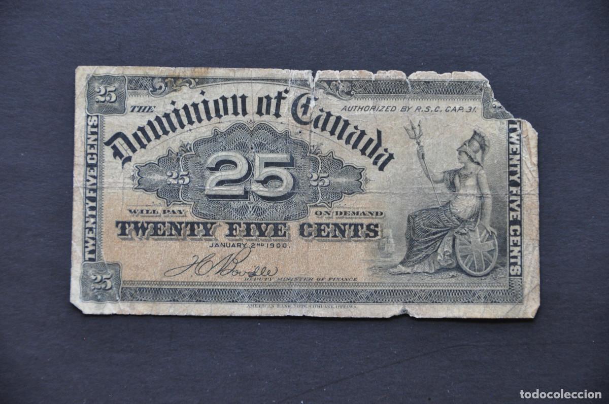 Billetes extranjeros: CANAD&Aacute; - 25 CENTS 1900