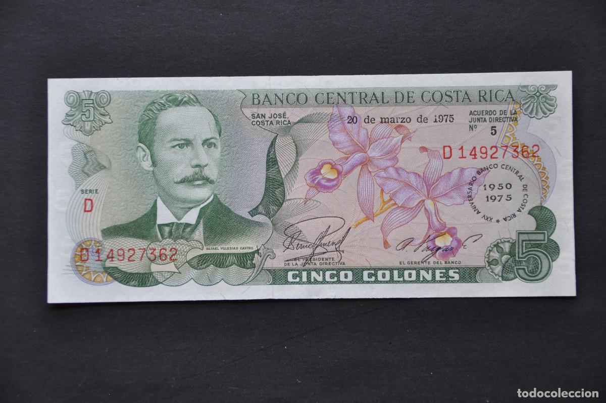 Billetes extranjeros: COSTA RICA - 5 COLONES 1975 25&ordm; ANIVERSARIO (SC-/AUNC)