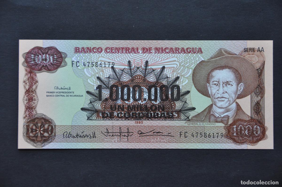 Billetes extranjeros: NICARAGUA - 1.000.000 C&Oacute;RDOBAS SOBRE 1.000 C&Oacute;RDOBAS DE 1985 (SC/UNC)