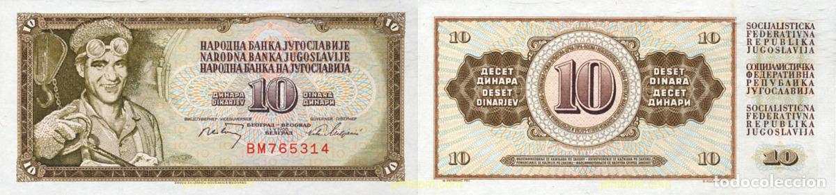 Banconote internazionali: 945 YUGOSLAVIA 1968 10 DINARA YUGOSLAVIA 1968