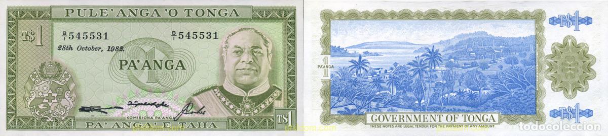 Banconote internazionali: 1021 TONGA 1982 TONGA 1 PA ANGA 1982