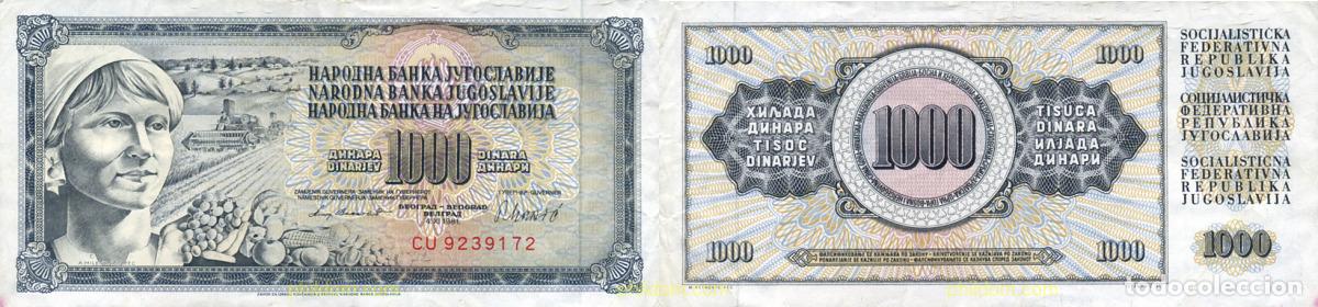 Banconote internazionali: 1065 YUGOSLAVIA 1981 1000 DINARA YUGOSLAVIA 1981