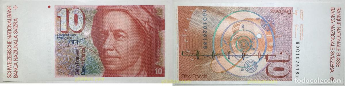 Banconote internazionali: 1096 SUIZA 1979 10 FRANCS SWITZERLAND 1981 SUIZA
