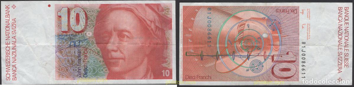 Banconote internazionali: 8004 SUIZA 1979 10 FRANCS SWITZERLAND 1981 SUIZA
