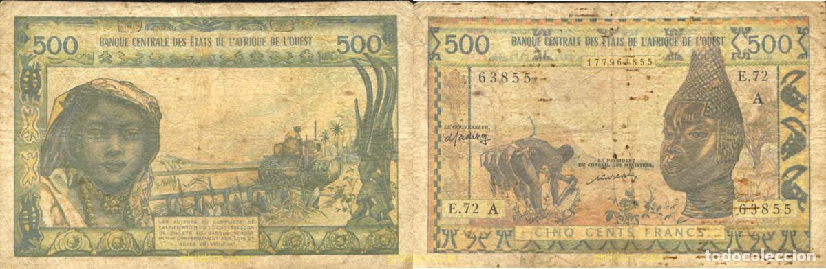 Billetes extranjeros: 1361 AFRICA OCCIDENTAL FRANCESA 1964 500 FRANCS ESTADOS DEL OESTE AFRICANO 1964