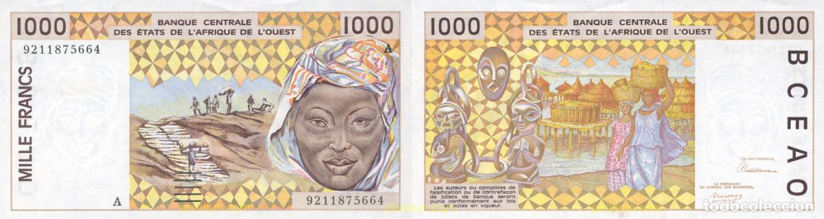 Billetes extranjeros: 1368 AFRICA OCCIDENTAL FRANCESA 1992 ETATS DE L' AFRIQUE DE L'OUEST 1000 FRANCS 1992