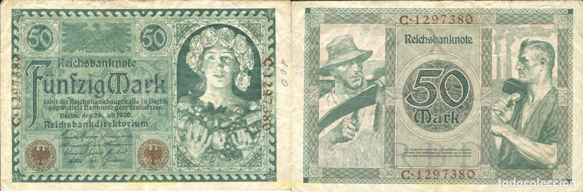 Billetes extranjeros: 1441 ALEMANIA 2019 GERMANY 50 MARK 1920