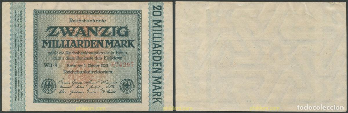 Internationale Banknoten: 1478 ALEMANIA 1923 GERMANY 20 MILLIARDEN MARK 1923