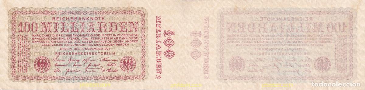 Internationale Banknoten: 1484 ALEMANIA 1923 100 MILLIARDEN MARK GERMANY 1923 P.133