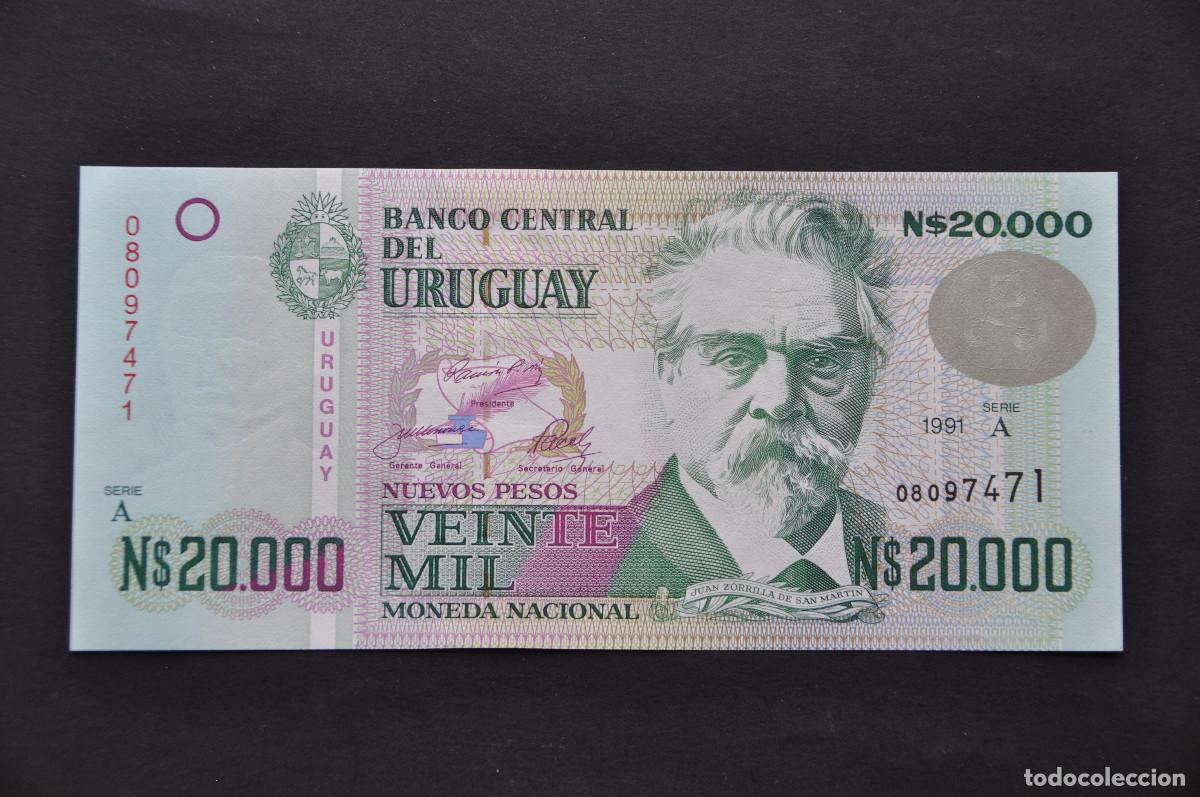 Billetes extranjeros: URUGUAY - 20000 NUEVOS PESOS 1991 (SC/UNC)