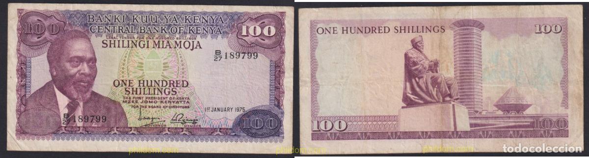 Billetes extranjeros: 2470 KENIA 1975 KENIA 100 SHILLINGS 1975