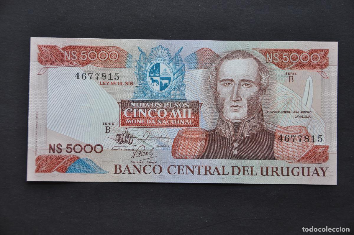 Billetes extranjeros: URUGUAY - 5000 NUEVOS PESOS 1983 (SC-/AUNC)