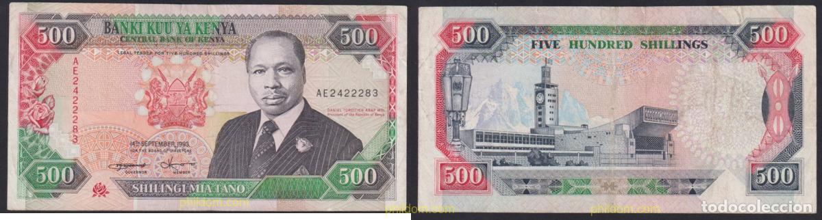 Billetes extranjeros: 2488 KENIA 1993 KENYA 500 SHILLINGS 1993