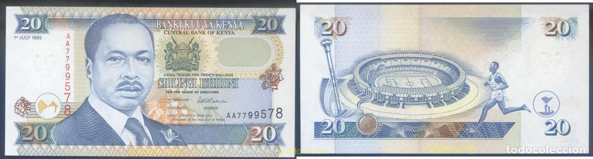 Billetes extranjeros: 2806 KENIA 1995 KENIA 20 SHILINGI 1995