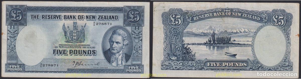 Internationale Banknoten: 2939 NUEVA ZELANDA 1940 NEW ZEALAND 5 POUND 1940 1955
