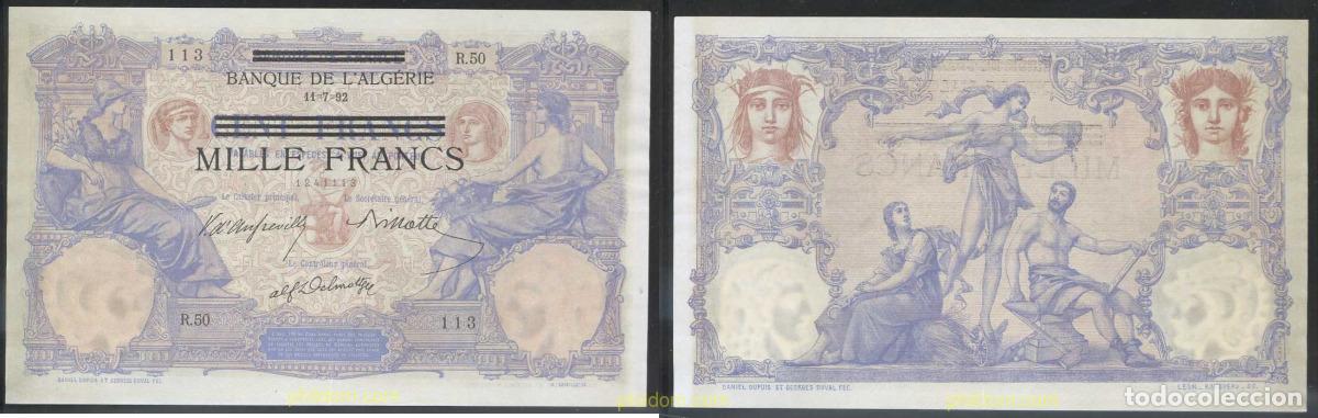 Billets internationaux: 3598 TUNEZ 1892 TUNISIA 1000 FRANCS 1892