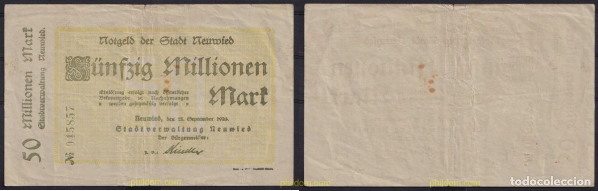 Banconote internazionali: 3681 ALEMANIA 1923 GERMANY 50000000 MARK NEUWIED 1923
