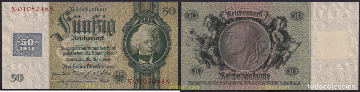 Billetes extranjeros: 3708 ALEMANIA DEMOCRATICA 1948 GERMANY 50 DEUTSCHE MARK 1948