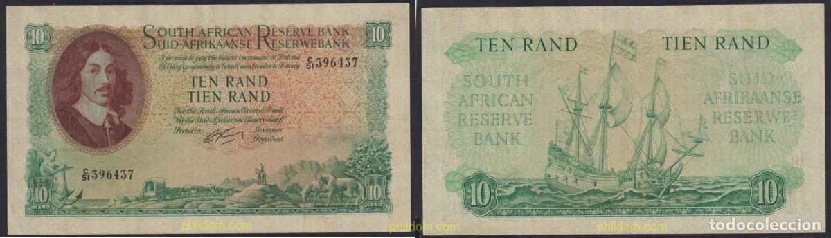 Notas Internacionais: 3779 SUDAFRICA 1962 SOUTH AFRICAN 10 RAND 1962