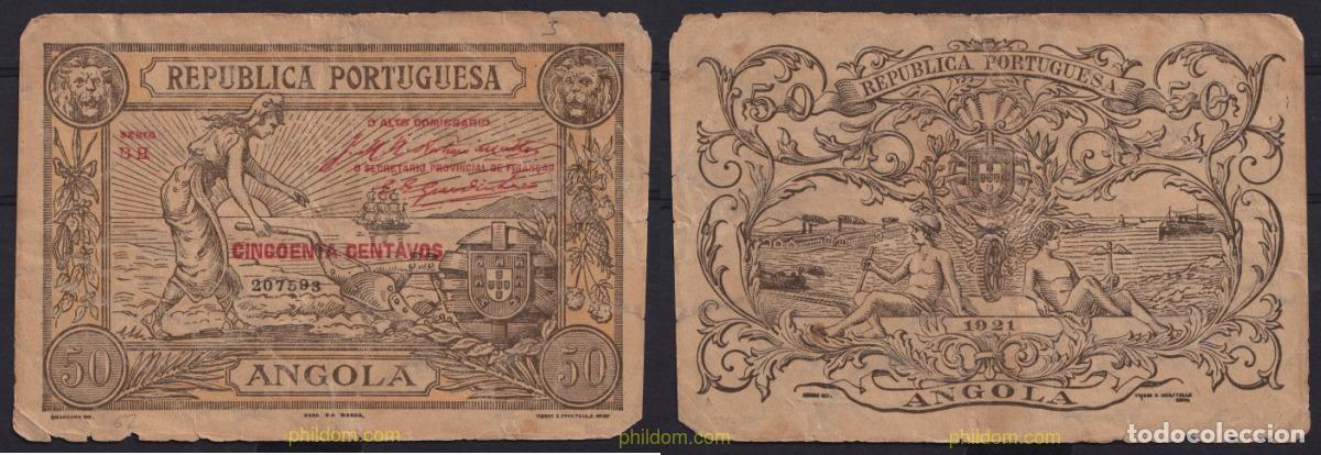 International Banknotes: 3803 ANGOLA 1921 ANGOLA 50 CENTAVOS 1921