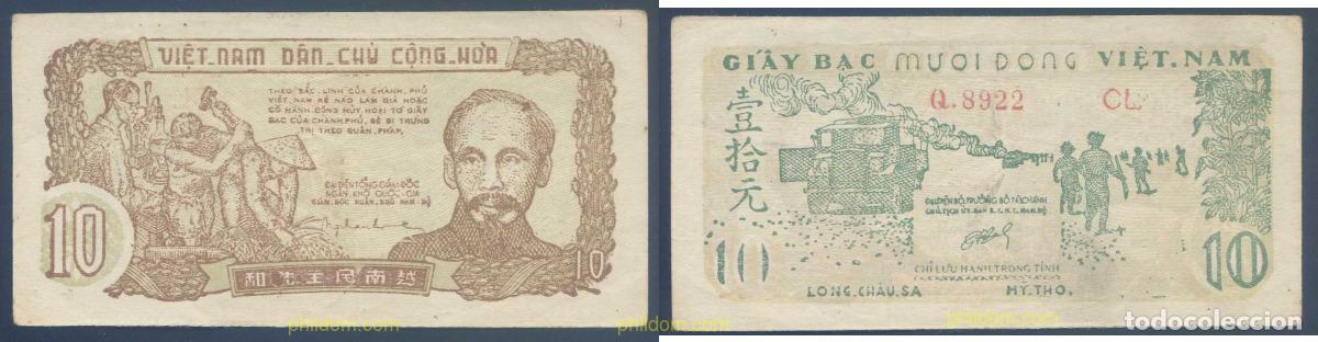 Notas Internacionais: 3980 VIETNAM DEL NORTE 1952 VIETNAM 10 DONG 1952