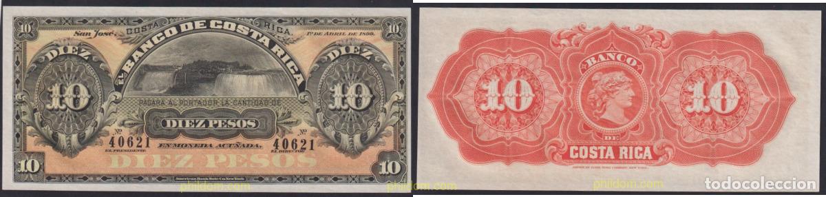 Notas Internacionais: 4143 COSTA RICA 1899 COSTA RICA 10 PESOS 1899