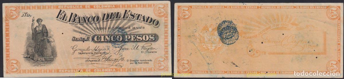Notas Internacionais: 4330 COLOMBIA 1900 COLOMBIA 5 PESOS 1900