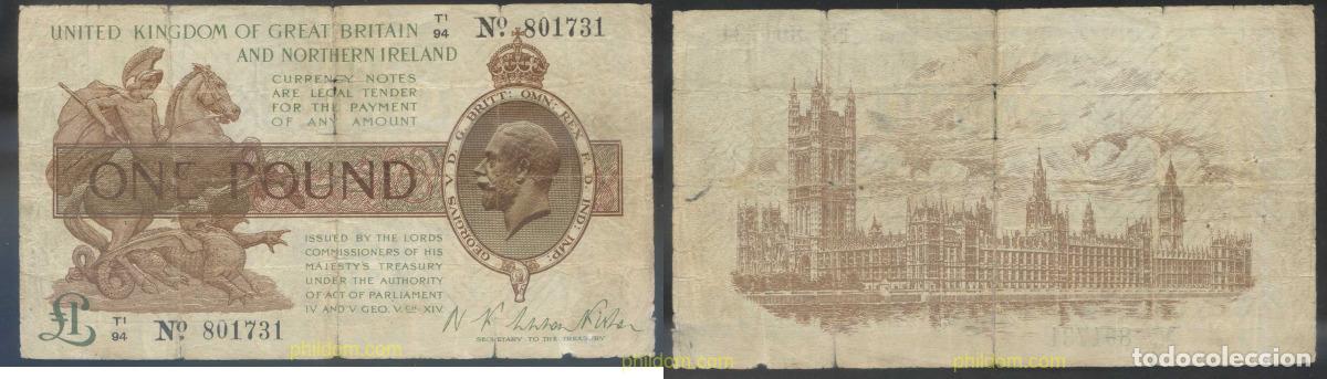Billets internationaux: 4653 GRAN BRETA&Ntilde;A 1922 UNITED KINGDOM 1 POUND 1922