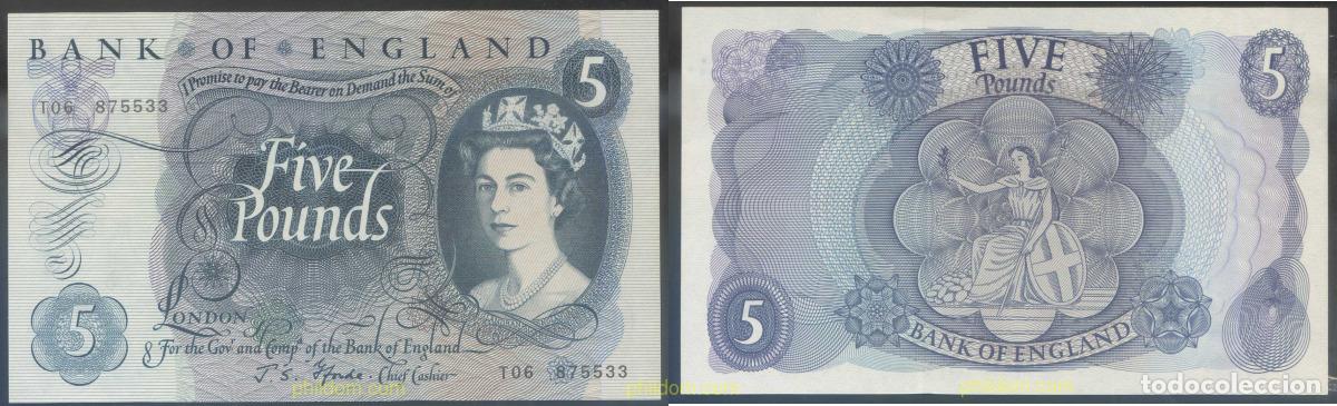 Billets internationaux: 4661 GRAN BRETA&Ntilde;A 1966 BRITISH 5 POUNDS ENGLAND 5 POUNDS 1966 - 1970 P-375B J.S. FFORDE UK GREAT B