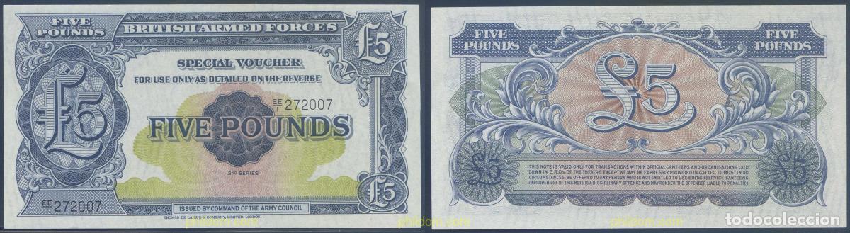 Billets internationaux: 4700 GRAN BRETA&Ntilde;A 1950 BRITISH ARMED FORCES 5 POUND 1950