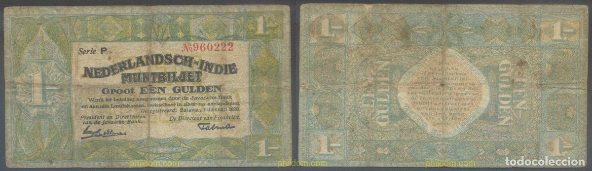 Banconote internazionali: 4765 INDIA HOLANDESA 1920 NEDERLAND INDIE 1 GULDEN 1920