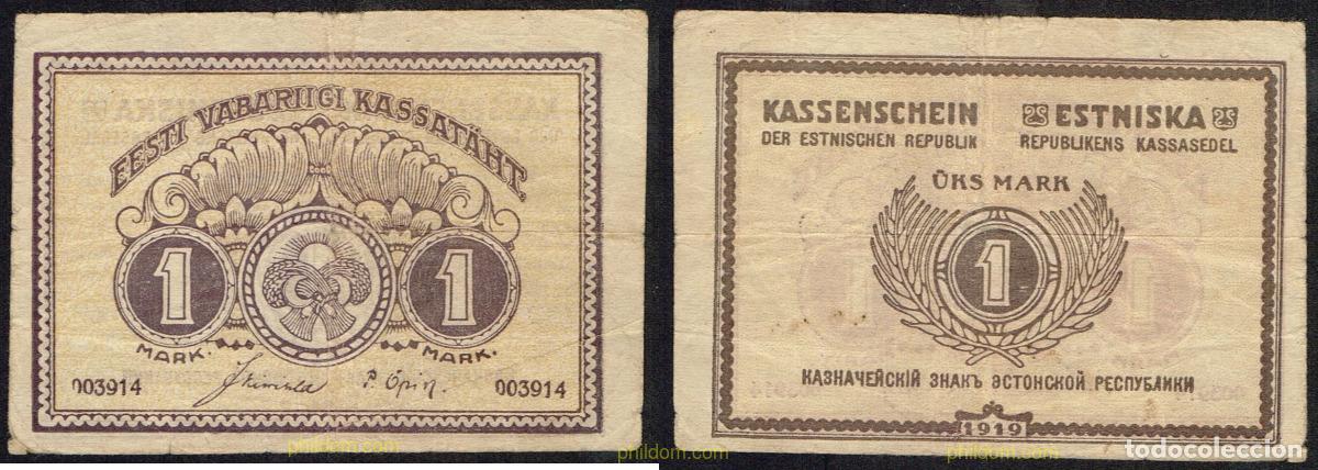 Banconote internazionali: 4783 ESTONIA 1919 ESTONIA 1 MARK 1919