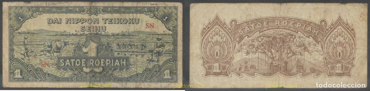 Banconote internazionali: 4808 INDIA HOLANDESA 1944 NETHERLANDS INDIES 1 SATOE ROEPIAH 1944 JAPANESE OCCUPATION